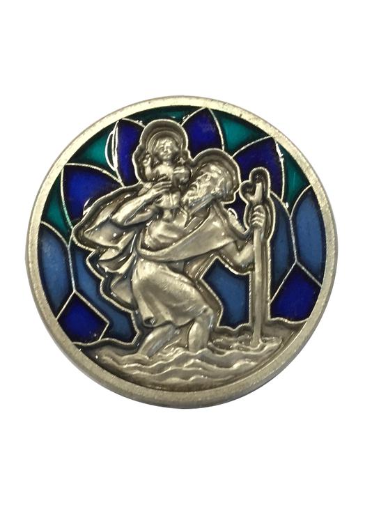 Médaille De Voiture Moderne Saint Christophe Avec Bord Mosaïque (Porte-Clés  Rouge)[u2872]
