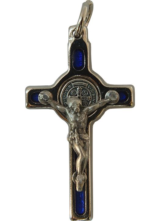 Cruz de san Benito colgante azul