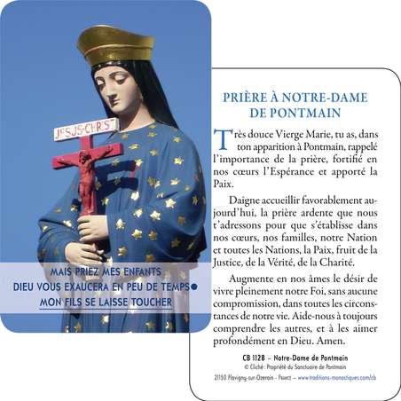 Religious article: Card-prayer of Our Lady of Pontmain - shop