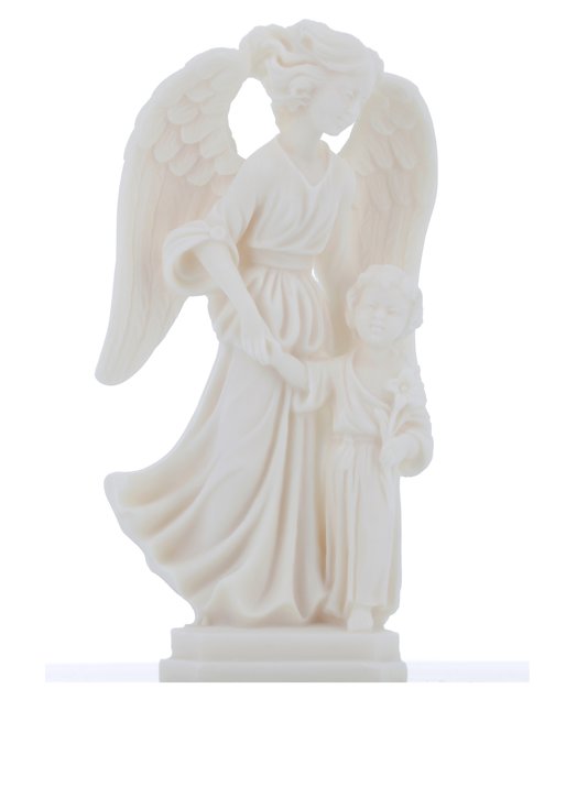 Statue de l'ange gardien, albâtre - Vente objets religieux