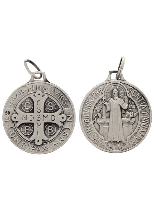 Médaille Saint Benoit Or 18 K 24 mm
