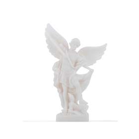 Statue de saint MIchel Archange en albâtre, 50 cm